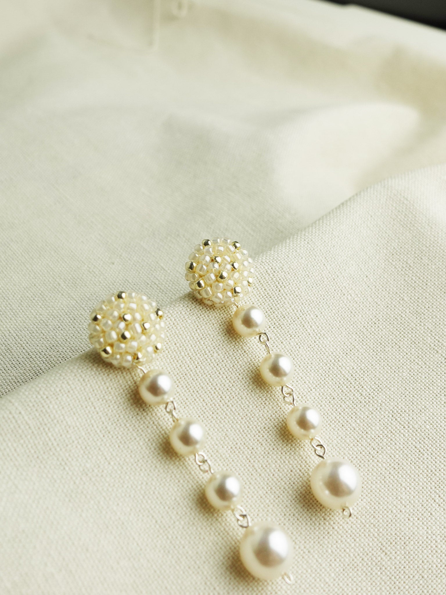 Thea Star Dust Earrings in Ivory Close