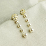 Thea Star Dust Earrings in Ivory Left