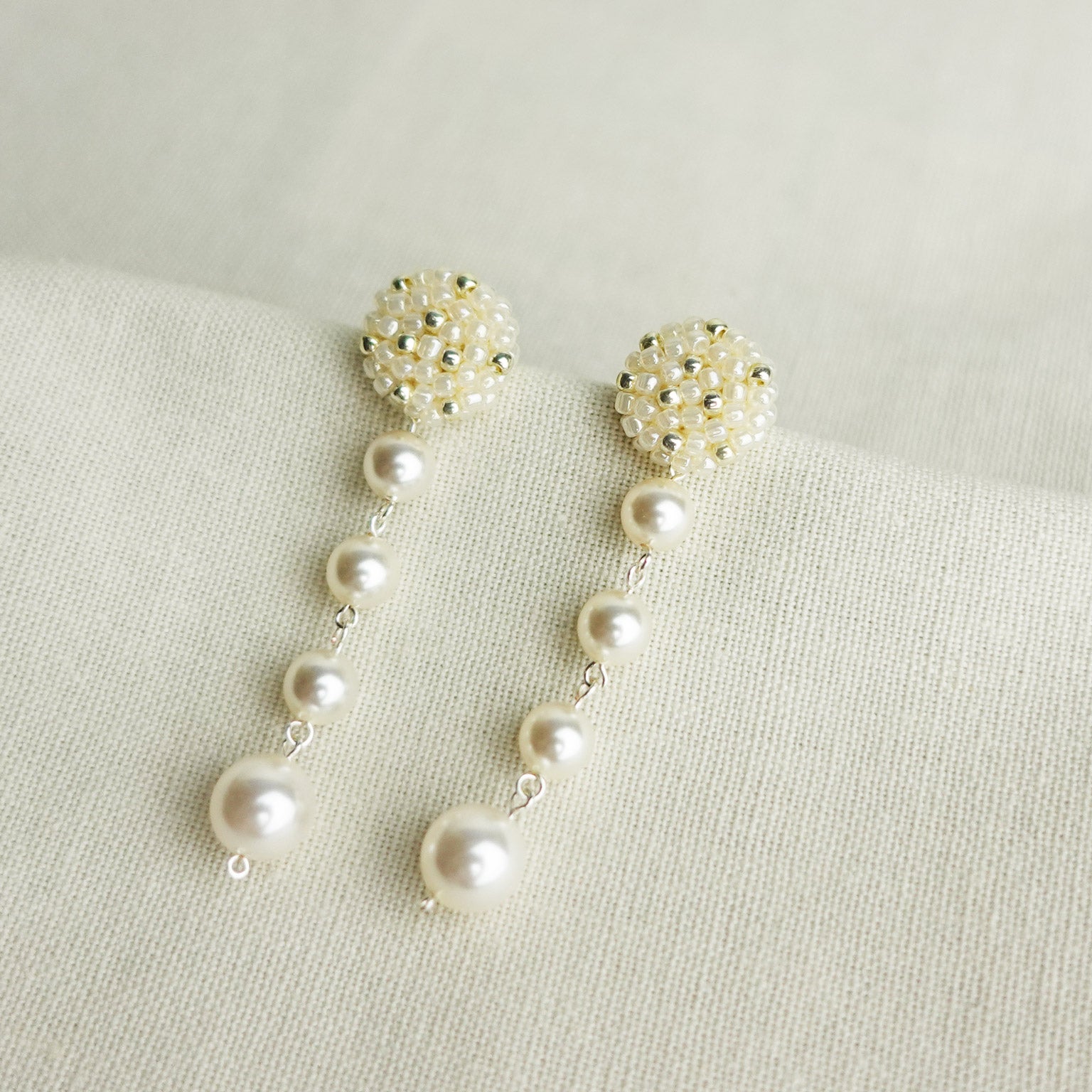 Thea Star Dust Earrings in Ivory Right
