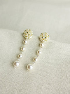 Thea Star Dust Earrings in Ivory Right