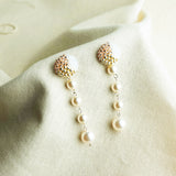 Thea Trio Earrings in Champagne Pink Left
