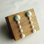 Thea Trio Earrings in Ocean Green Display