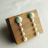 Thea Trio Earrings in Ocean Green Display