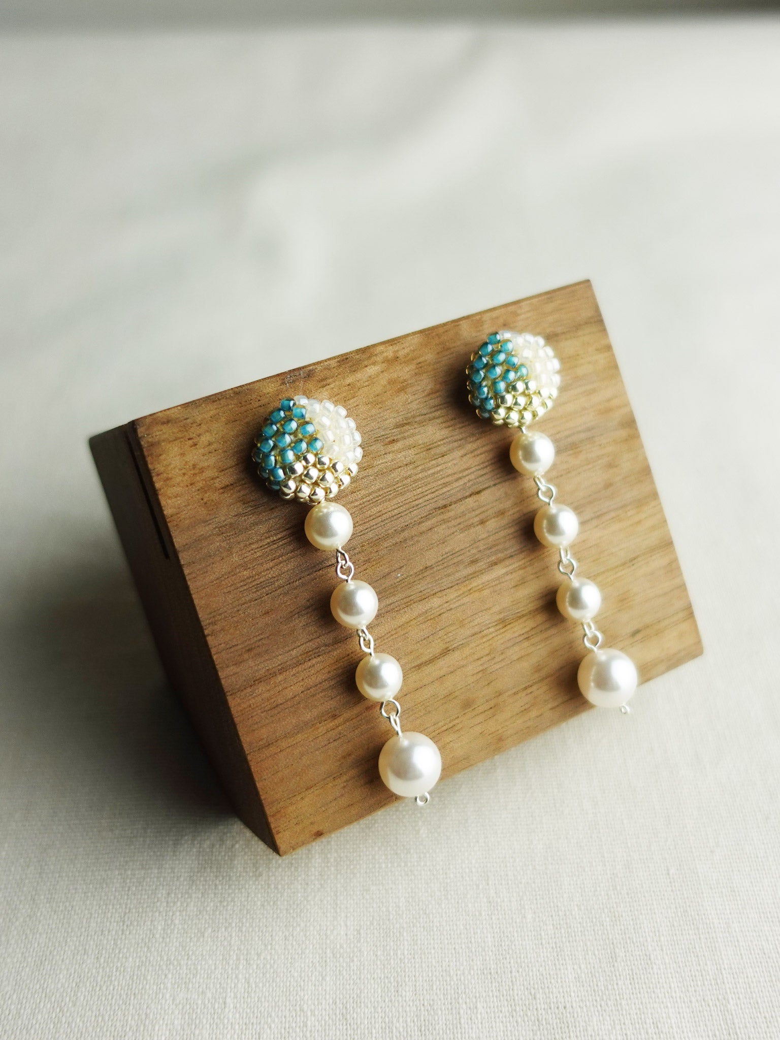 Thea Trio Earrings in Ocean Green Display