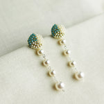 Thea Trio Earrings in Ocean Green Left