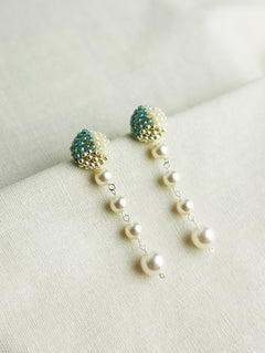 Thea Trio Earrings in Ocean Green Left