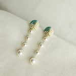 Thea Trio Earrings in Ocean Green Right