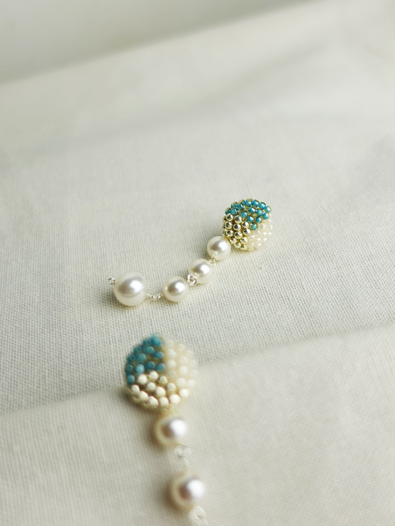 Thea Trio Earrings in Ocean Green Single