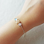 Trinity Moonstone Rose Quartz Blush Pink Bracelet I Arm 2