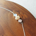 Trinity Moonstone Rose Quartz Blush Pink Bracelet I Display 2
