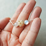Trinity Moonstone Rose Quartz Blush Pink Bracelet I Hand