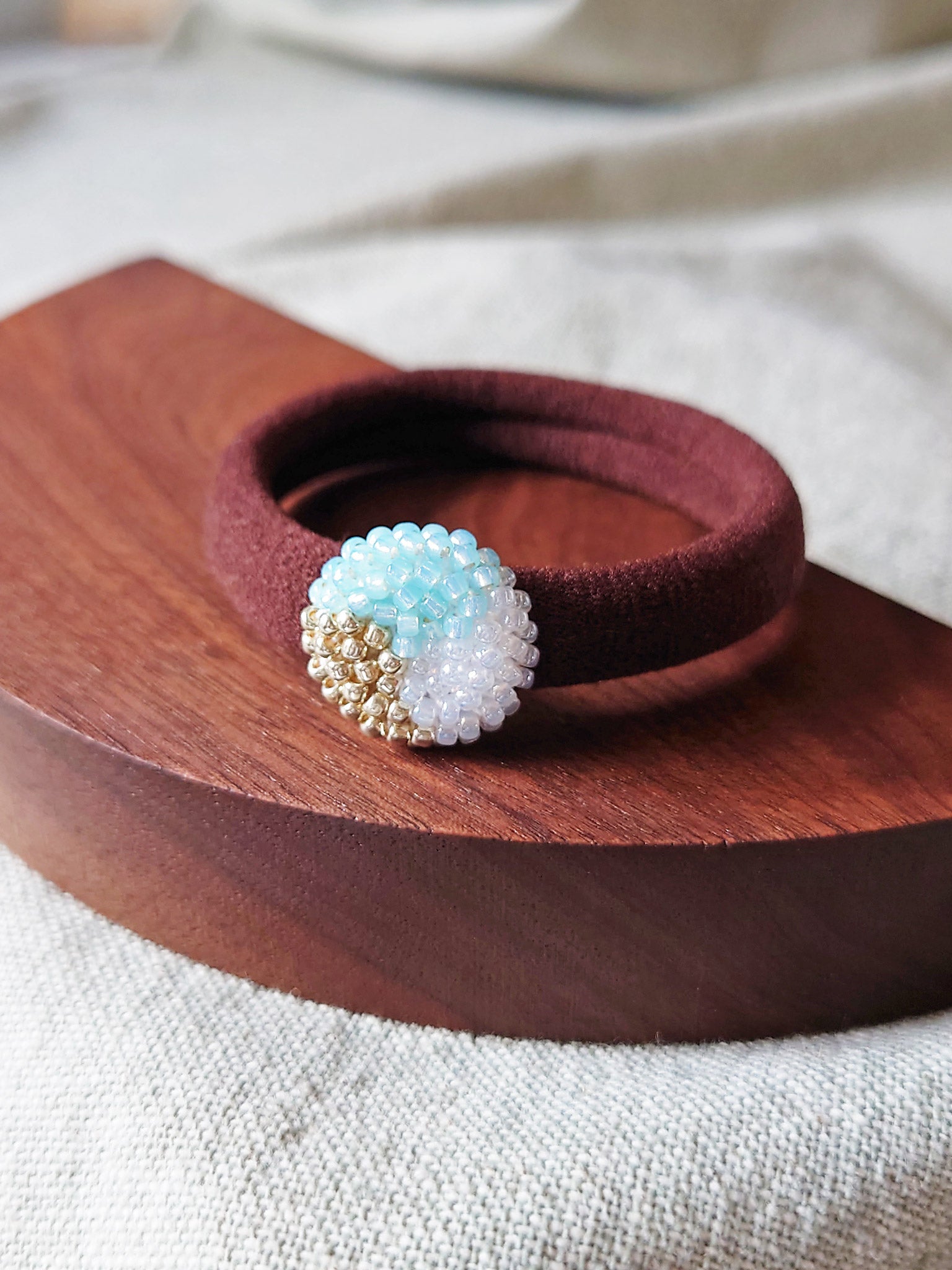Trio Hair Tie in Blue Display 1