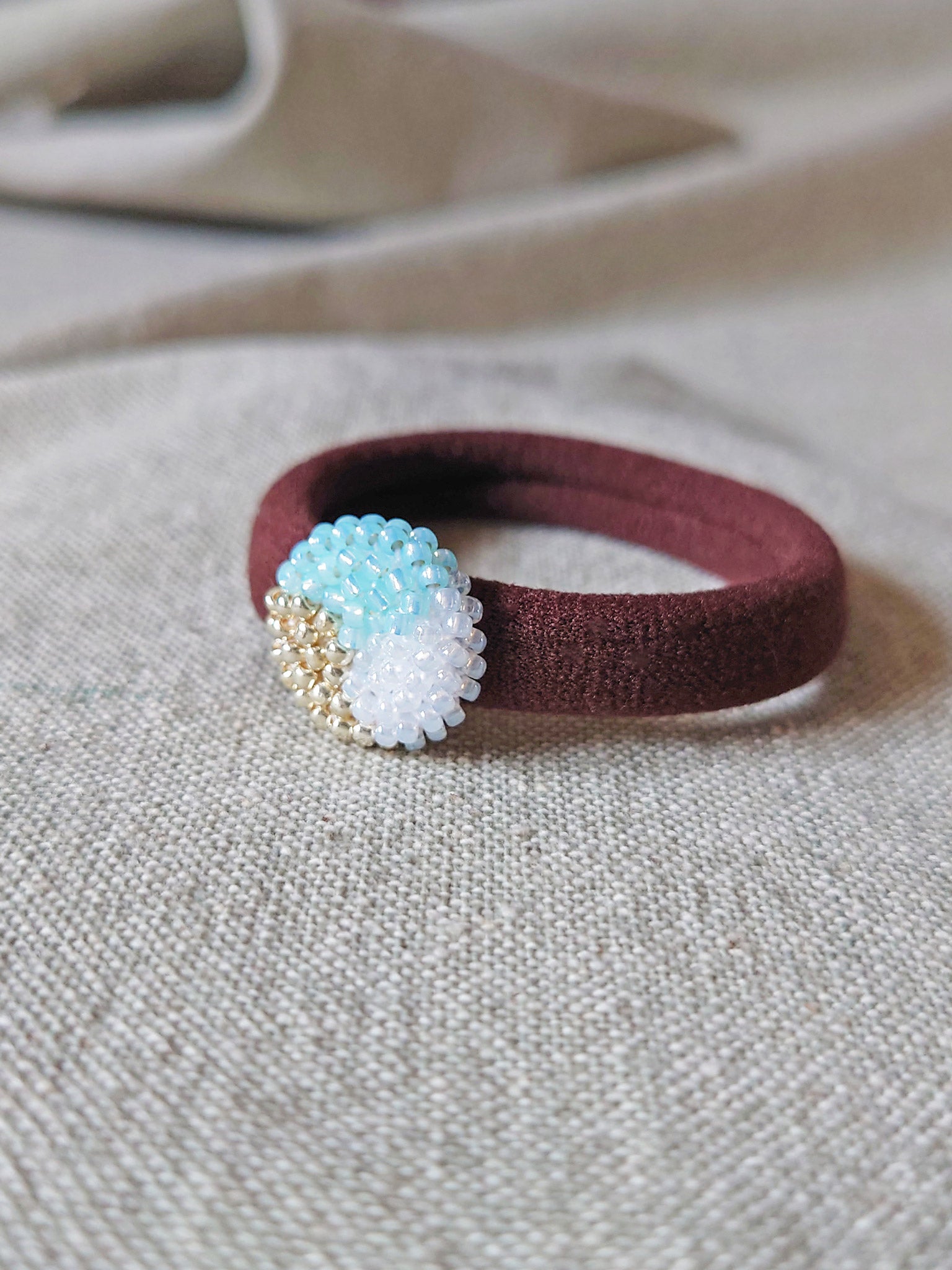 Trio Hair Tie in Blue Side