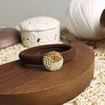 Trio Hair Tie in Caramel Brown Front