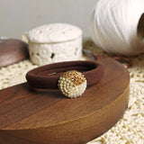 Trio Hair Tie in Caramel Brown Front