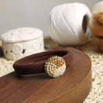 Trio Hair Tie in Caramel Brown Left