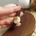 Trio Hair Tie in Caramel Brown Model