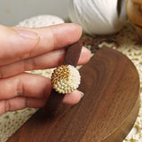 Trio Hair Tie in Caramel Brown Model