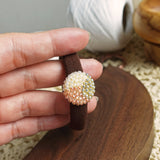 Trio Hair Tie in Strawberry Red Model