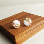 Trio Maxi Stud Earrings in Champagne Pink Display 2