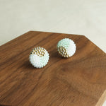 Trio Maxi Stud Earrings in Mint Green Display