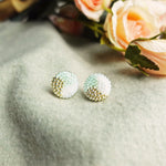 Trio Maxi Stud Earrings in Mint Green Front 2