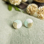 Trio Maxi Stud Earrings in Mint Green Front 3