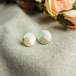 Trio Maxi Stud Earrings in Mint Green Front
