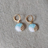 Trio Pendant Earrings in Blue Front