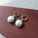 Trio Pendant Earrings in Blue Side