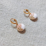Trio Pendant Earrings in Champagne Pink Side