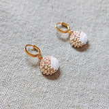 Trio Pendant Earrings in Champagne Pink Side