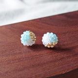 Trio Stud Earrings in Blue Display