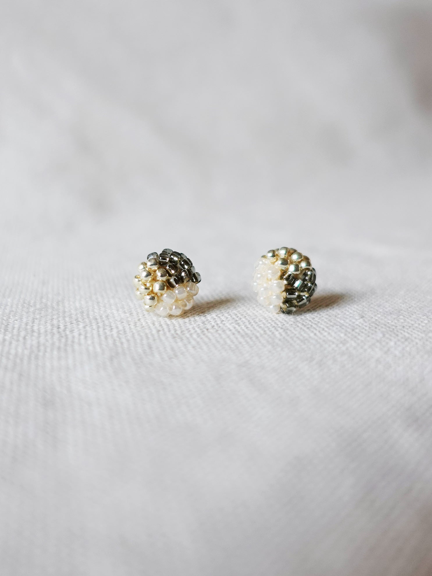 Trio Stud Earrings in Diamond Black Front