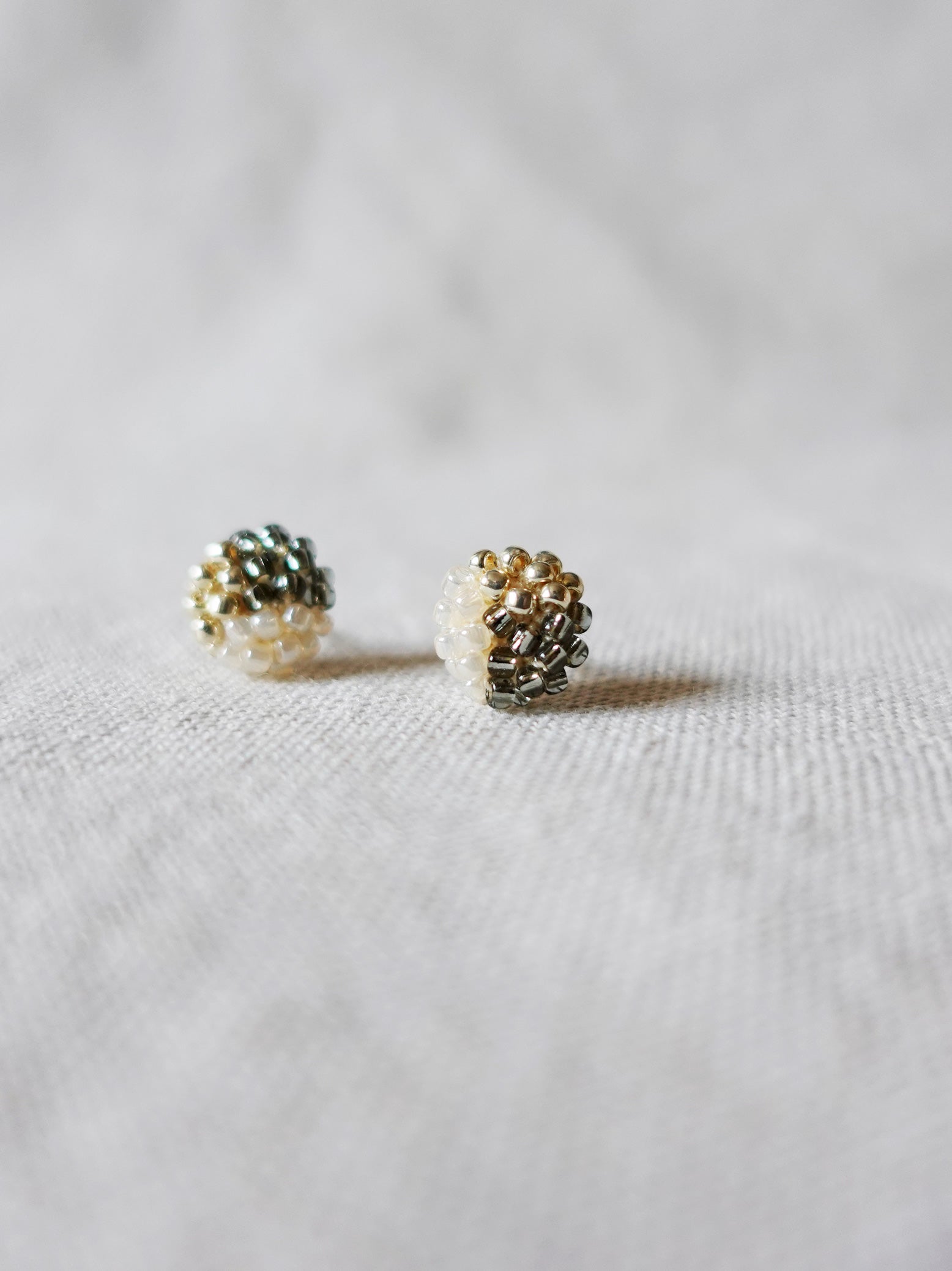Trio Stud Earrings in Diamond Black Left 1