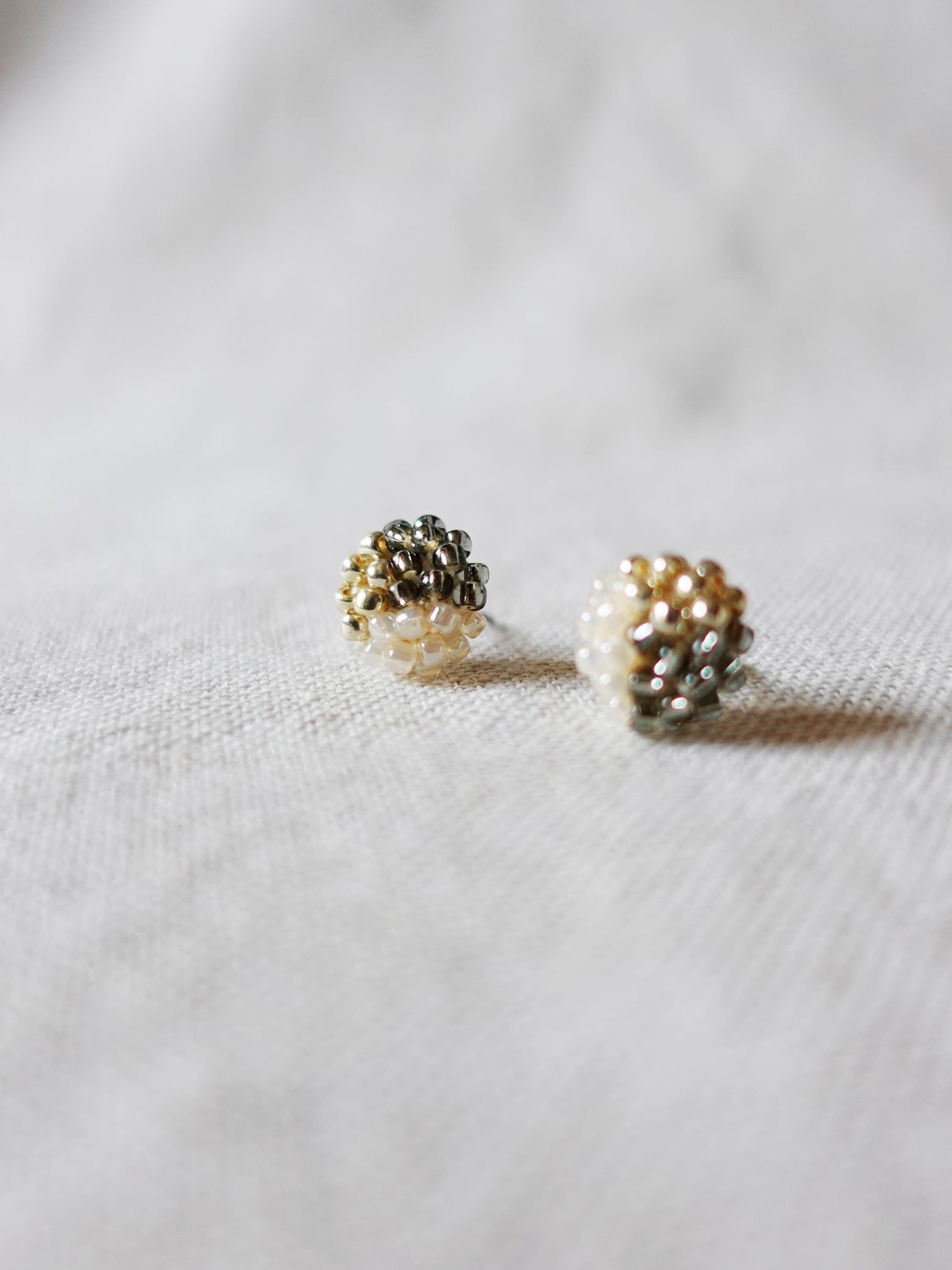 Trio Stud Earrings in Diamond Black Left 2