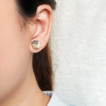 Trio Stud Earrings in Diamond Black Model