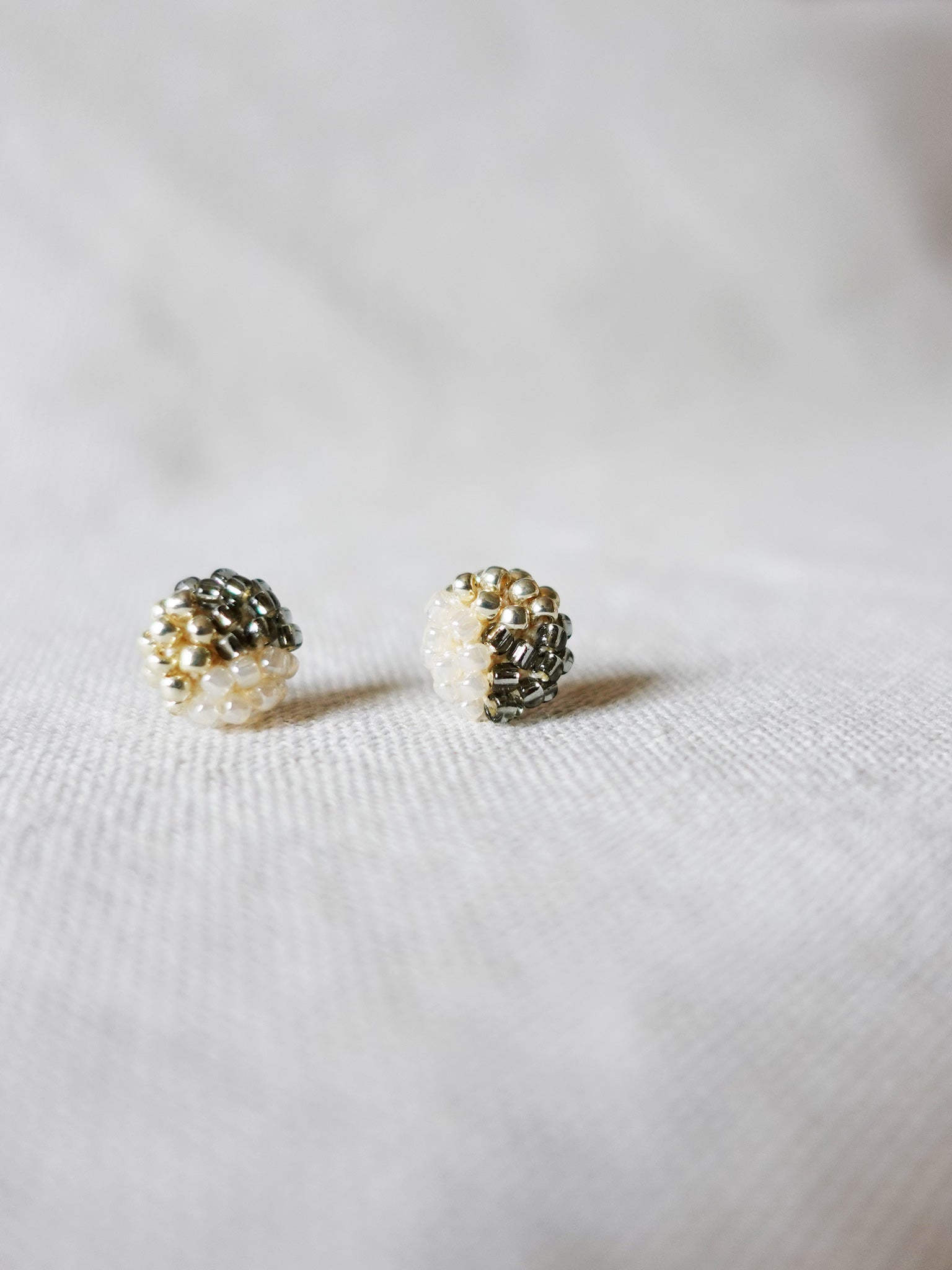 Trio Stud Earrings in Diamond Black Right