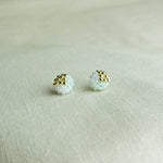 Trio Stud Earrings in Mint Green Front 3