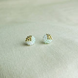 Trio Stud Earrings in Mint Green Front 3