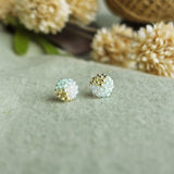 Trio Stud Earrings in Mint Green Front