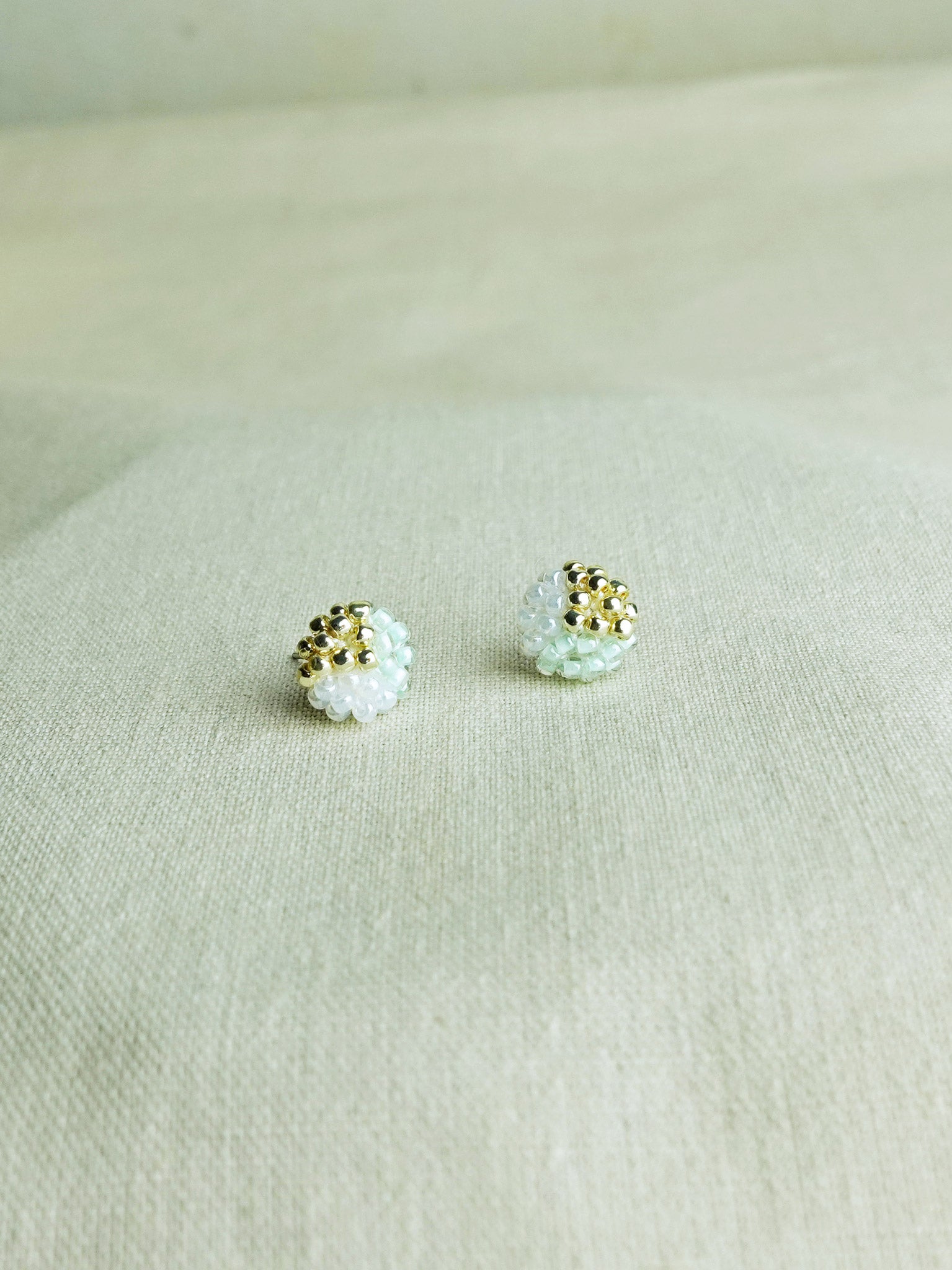 Trio Stud Earrings in Mint Green Side 2
