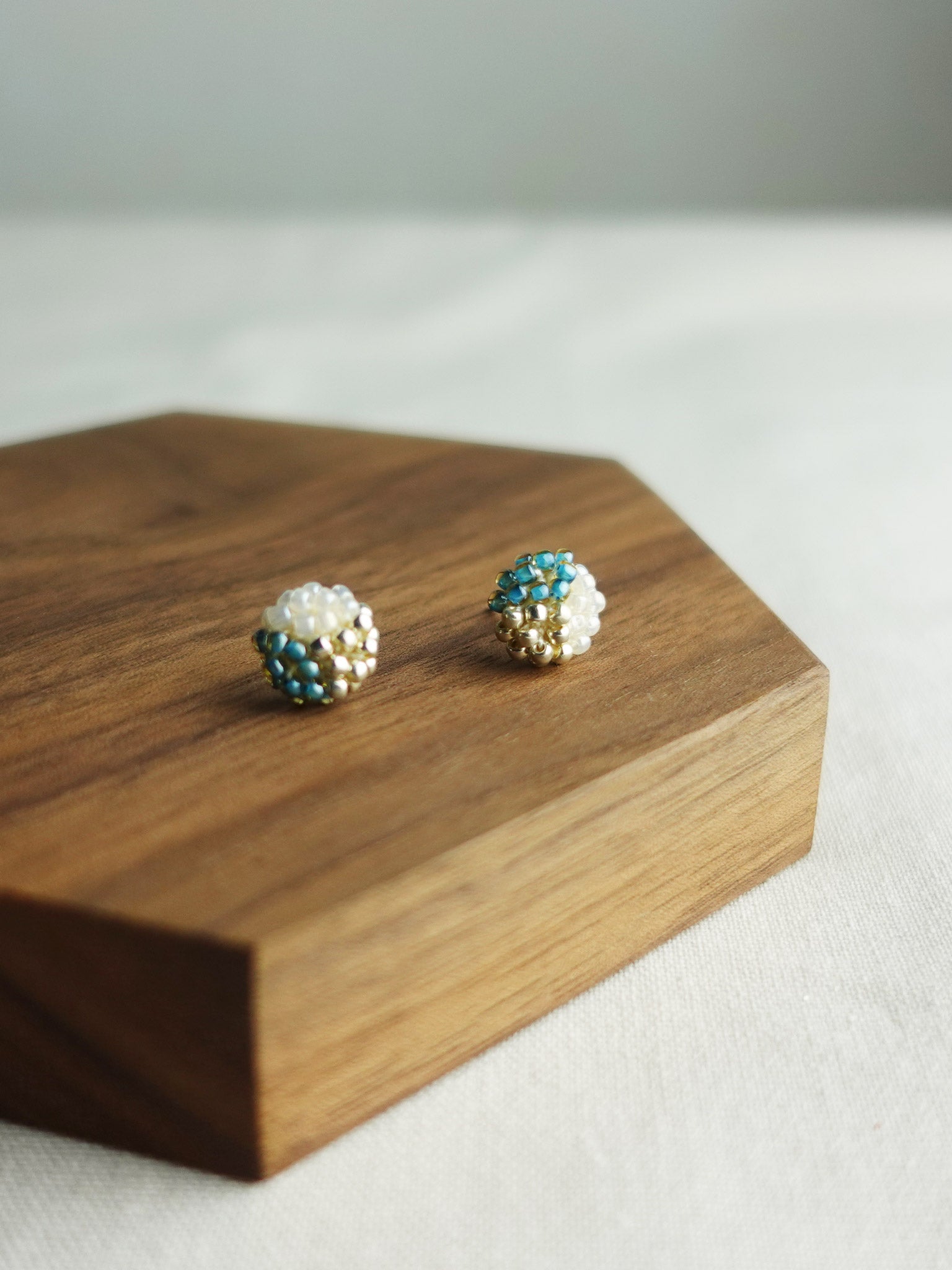 Trio Stud Earrings in Ocean Green Display
