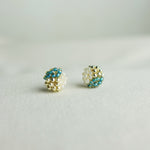 Trio Stud Earrings in Ocean Green Front