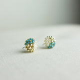 Trio Stud Earrings in Ocean Green Left