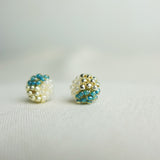 Trio Stud Earrings in Ocean Green Right