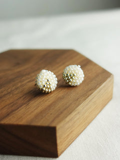 Two Ninths Stud Earrings in Ivory Display
