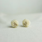 Two Ninths Stud Earrings in Ivory Front