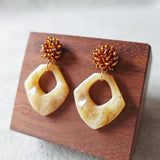Willow Drop Earrings in Dark Amber Display