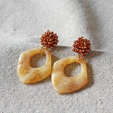 Willow Drop Earrings in Dark Amber Front